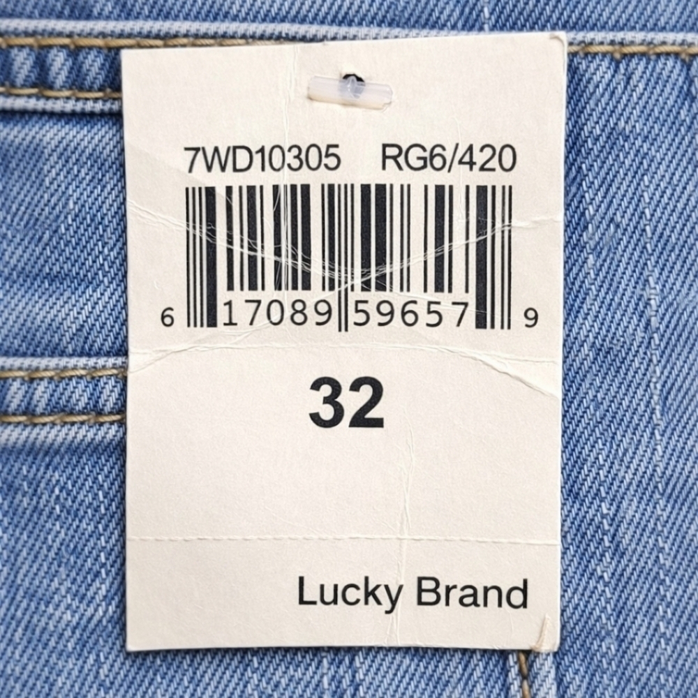 Lucky Brand Size 14/32 Blue Denim Straight Ankle Jeans Raw Hem NWT - Picture 10 of 15